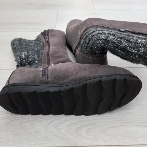 Muk Luks Womens 9 Gray Boots Shoes Lila Sherpa Fleece Lining Winter - Picture 8 of 8